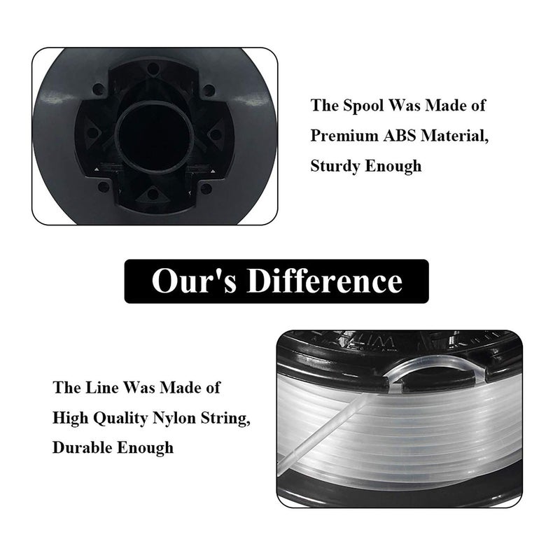 THTEN RS-136 Trimmer Spool Line Compatible with Black Decker 20ft 0.065" RS-136-BKP CST800 GE600 ST1000 ST200 ST300 ST3000 ST400 ST4000 ST4400 ST4500 ST5000 ST6800 Auto Feed Spool Edger Refills - Image 5